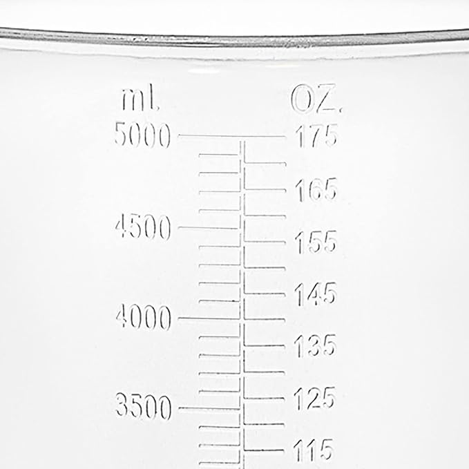 5 Liter Measuring Pitcher | 1.3 Gallon Shatterproof Plastic Large Graduated Mixing Pitchers, 1 to 2 Gallons (5L, 5000ml) - Image 7