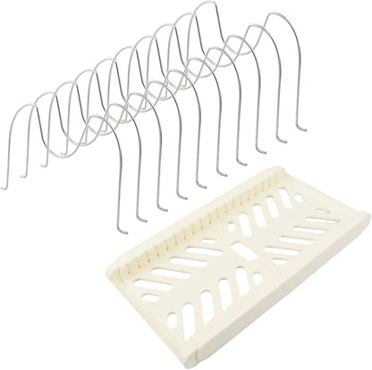 Expandable Pot and Pan Organizer Rack for Kitchen Cabinet or Under Sink,with 10 Adjustable Compartment 13"-23" Adjustable Length for Lids Bakeware Frying Rack and Cookware(COLOR:White)