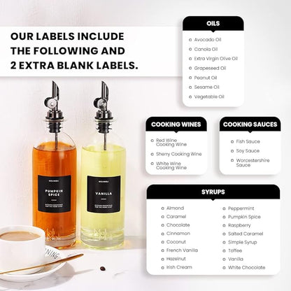 Molimoli Oil and Vinegar Dispenser with Metal Pour Spout, Weighted Pourer, Glass Bottle Dispenser for Kitchen, Olive Oil Cruet, Glass Olive Oil Bottle | 500ml, Set of 2 - Image 3