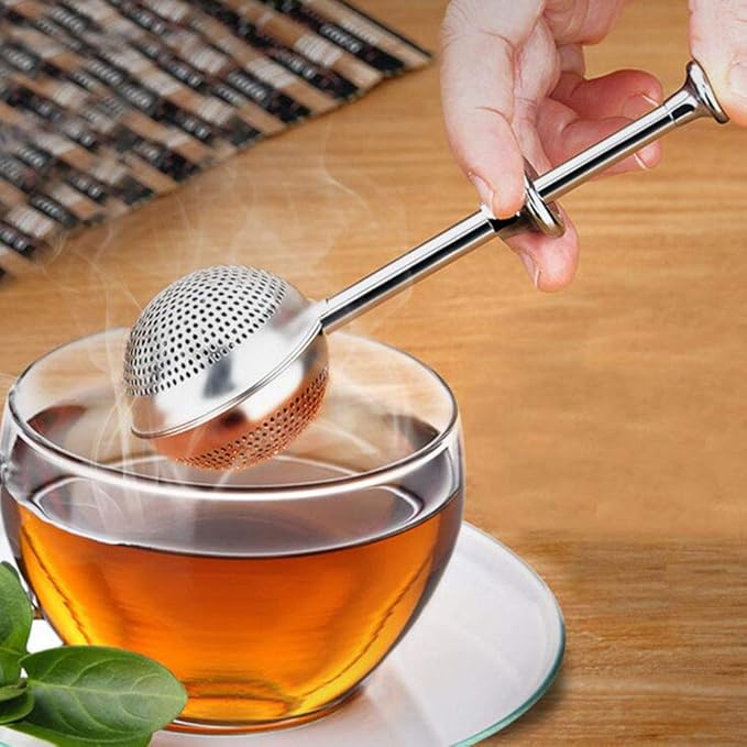 4Pcs Stainless Steel Tea Infuser Tea Strainer Sugar Flour Sifters Powdered Sugar Shaker Duster Filters Tea Interval Diffuser for Loose Leaf, Spices, Seasonings(Spherical)