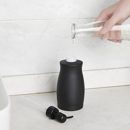 304 Stainless Steel Countertop Black Soap Dispenser Rust Resistant Leak-Proof Liquid Hand Sanitizer Pump with Hopper，for Kitchen Sink, Countertop, Bathroom (13.5oz/400ml) - Image 2