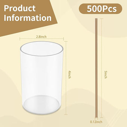 500 Pcs Gold Coffee Stirrers Holder Set Metallic Gold Coffee Stir Sticks Acrylic Stir Stick Holder Cocktail Straws Bar Straws Drink Stirrers for Coffee Bar Decor Juice Party Halloween Supplies - Image 2