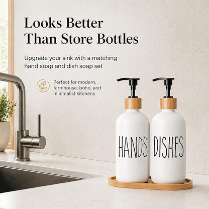 Soap Dispenser,Dish Soap Dispenser for Kitchen Sink.Glass Hand Soap Dispenser, Modern Farmhouse Decor Dish Soap Dispenser for Bathroom,Kitchen Sink Decor - Image 5