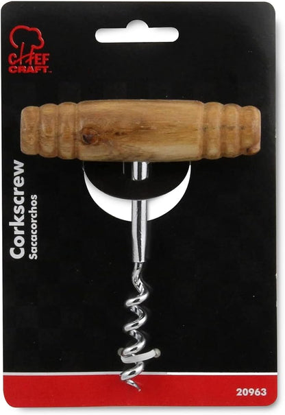 Chef Craft Select Corkscrew with Wooden Handle, 4 inch, Natural - Image 6