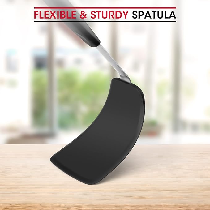 Unicook Flexible Silicone Spatula, 600°F Heat Resistant Silicone Turner for Nonstick Cookware, Essential Kitchen Cooking Utensil, Ideal for Flipping Eggs, Pancake, Burgers, Crepes and More, Medium - Image 9