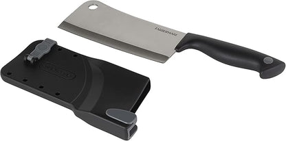 Farberware Edgekeeper 6-Inch Cleaver Knife with Self-Sharpening Blade Cover, High Carbon-Stainless Steel Kitchen Knife with Ergonomic Handle, Razor-Sharp Knife, Black - Image 2