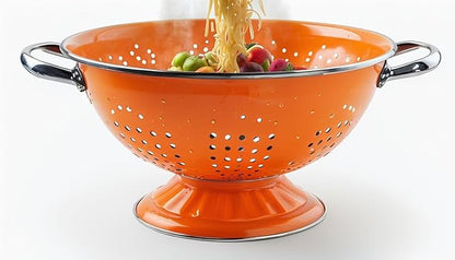 Calypso Basics by Reston Lloyd Powder Coated Enameled Colander, 3 Quart, Orange