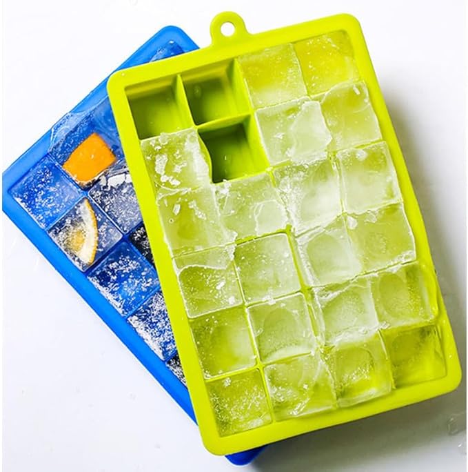 Ice Cube Tray with Lid and Bin,3 Pack 72 Cubes Silicone Plastic Ice Cubes Trays for Freezer with Box/Container,Reusable IceTray,Perfect for Cocktails, Drinks,and Ice Coffee