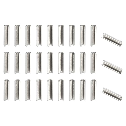 PATIKIL Slotted Spring Pin, 50 Pcs 1/8" x 1/2" (3.2mm x 12mm) 304 Stainless Steel Split Roll Pins Spring Dowel for Home Improvement Automotive Machine Repair, Silver