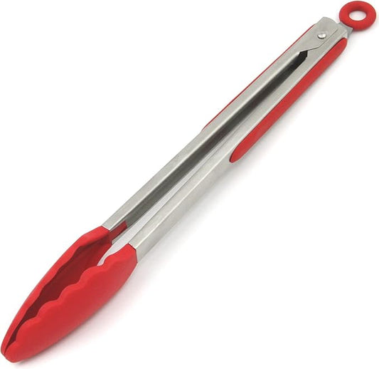 Chef Craft Premium Silicone Tongs, 12 inch, Red by ChefCraft