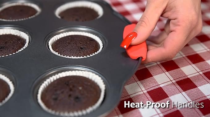 Baking Pan Set, 15 Piece Premium Baking Set, Nonstick Bakeware Sets BPA Free, Cookie Sheets for Baking Nonstick Set, Steel Baking Sheets for Oven with Muffin Pan, Cake Pan & Black Kitchen Utensils - Image 9