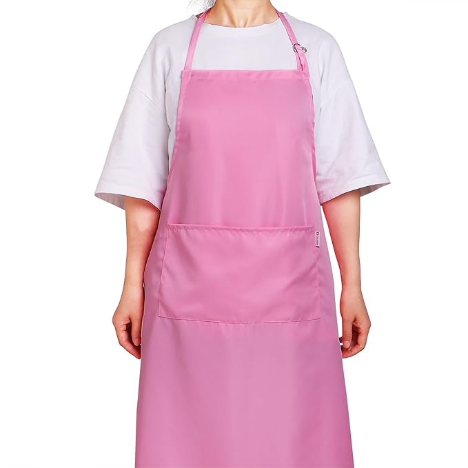 Light Pink Apron for Women with Pockets | Lightweight and Adjustable Womens Apron
