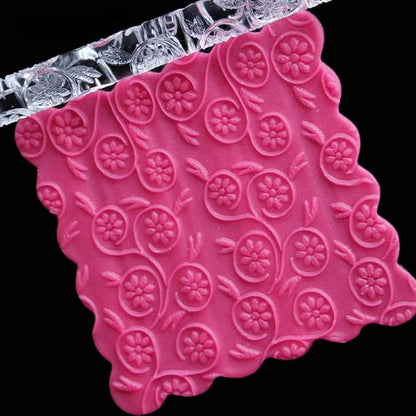 Rengue Acrylic Rolling Pin with 28 Patterns, Compliant Material, Comfortable Grip, 16 X 1 Cm, Lightweight for Dough and Pastry Acrylic Rolling Pin with 28 Patterns, Nan Kitchen (#26)