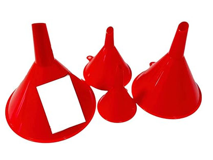 Funnel for Kitchen Use – Red Set in 4 Sizes (122, 101, 76 & 50mm) | Durable, Non-Toxic Food Grade Plastic – Ideal for Filling Bottles, Jars & Containers | Perfect for Kitchen, Garage & Labs - Image 6