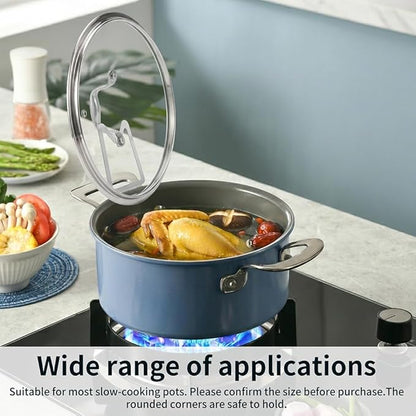 Slow Cooker Lid Holder Fit for Crockpo-t, Slow Cooker Lid Holder Fits Various Lids Sizes, Space-Saving & Heat Resistant Kitchen Organizer (COLOR:Silver)
