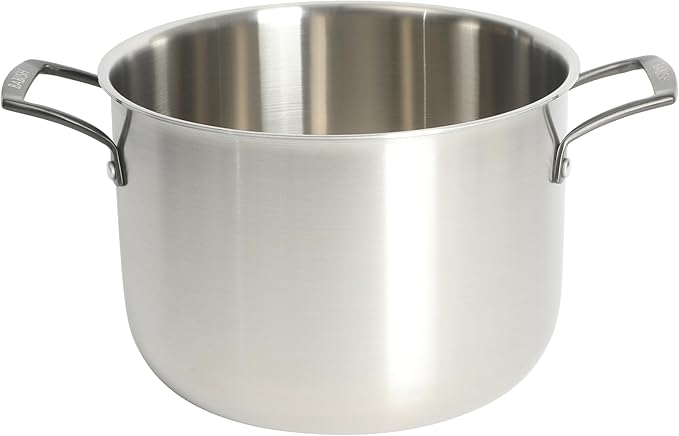 Babish 8 Quart Tri-Ply Stainless Steel Stock Pot with Glass Lid & Black Handles – Dutch Oven, Oven Safe, Dishwasher Safe - Image 5
