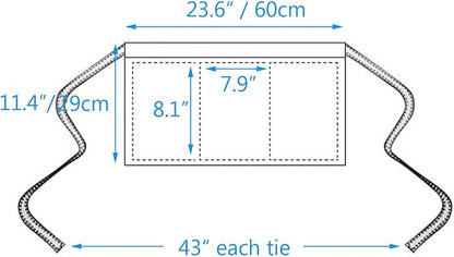 BOHARERS 6 Pack Server Apron with 3 Pockets Black Waitress Aprons Half Waiter Bistro Apron Waist Aprons Waterproof