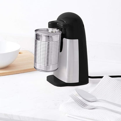 Amazon Basics 3-In-1 Electric Can Opener, Bottle Opener and Knife Sharpener with Stainless Steel Blade, Magnetic Lid Holder, Safe, Easy to Use, Powerful, Sleek Design, 50W, Black - Image 6