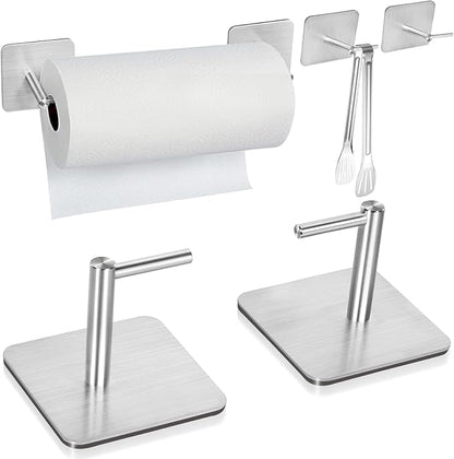 Magnetic Paper Towel Holders Heavy Duty Steel Brushed Holder with Strong Magnetic Backing - Fit for Large Paper Towels or Use as Hook - for Kitchen,Refrigerator,Grill,Garage,Shop by GBESTWOOW