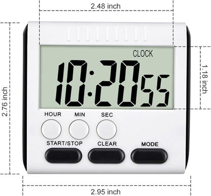 Mudder 3 Pack Digital Kitchen Timer for Cooking, Big Digits, 24 Hour Magnetic Backing Stand Kitchen Timers Clock for Classroom Kids Teachers, Loud Alarm and Big Screen (Black and White) - Image 5