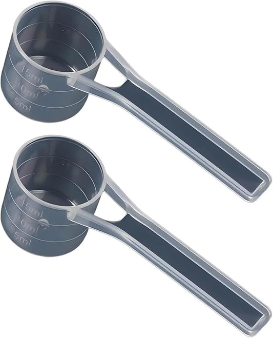 7.5g/15ml Measuring-Spoons Scoop for Creatine,Powders,Cooking,Recipes,Lab,Food Grade PP Material,BPA-free,Meets FDA Standards，2-Packs(With milliliter scale marking) Transparent