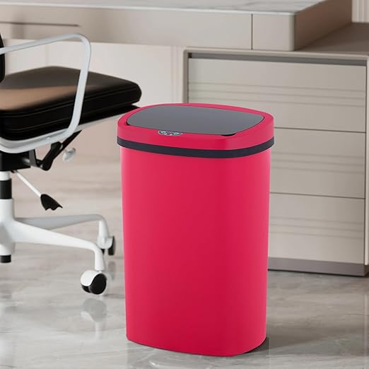 PayLessHere | 13 Gallon Plastic Trash Can | Red | Automatic Touchless Lid with Motion Sensor | Kitchen Garbage Can with Waterproof Design | for Home, Office, Bathroom | Pack of 3 - Image 6