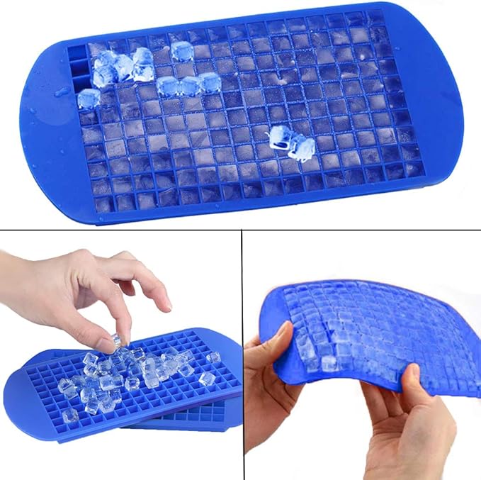 LeeYean Silicone Mini Ice Cube Trays 2 Pack, 160 Small Ice Cube Molds Easy Release Crushed Ice Cube for Chilling Whiskey Cocktail, BPA Free Flexible Stackable and Durable Soft Mold Storage Containers - Image 7