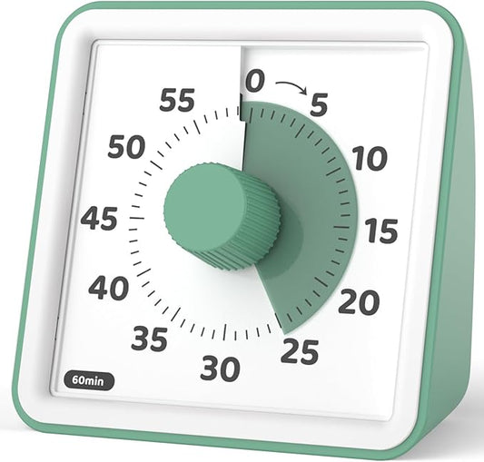 LIORQUE Visual Timer for Kids, 60-Minute Countdown Timers for Classroom Office Kitchen with Silent Operation, Kids Timer for Teaching (Batteries Included) by LIORQUEProducts