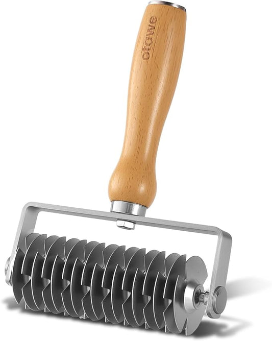 Lattice Pastry Cutter – Stainless Steel Roller Cutter with Wooden Handle for Pie, Beef Wellington, Pastry & Bread – Easy Lattice Pattern – Otawe