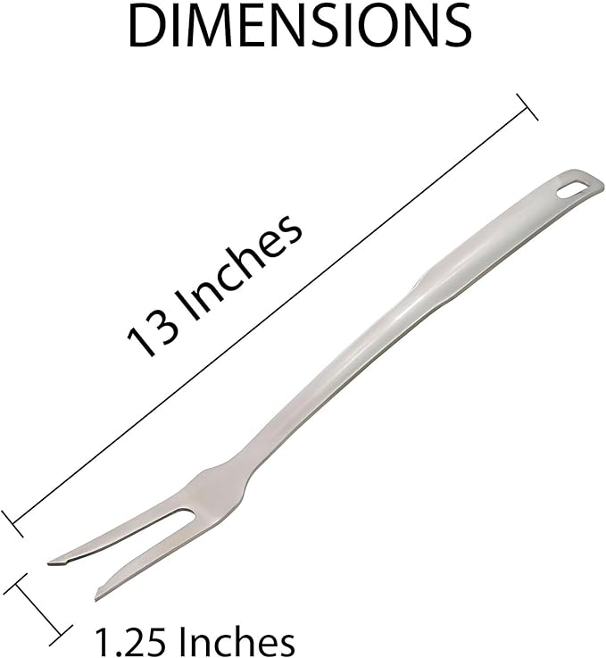 HIC Kitchen Serving Fork with Long Handle, 18/8 Stainless Steel, 13-Inch