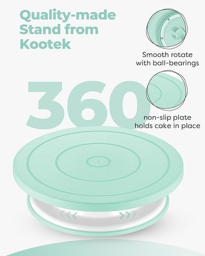 Kootek 71PCs Cake Decorating Kit, Baking Supplies Tools - Includes Cake Stand Turntable, 12 Icing Piping Tips Set, 2 Frosting Spatulas, 3 Scrapers, 50+2 Piping Bags, Coupler, Video Tutorial, Booklet - Image 3