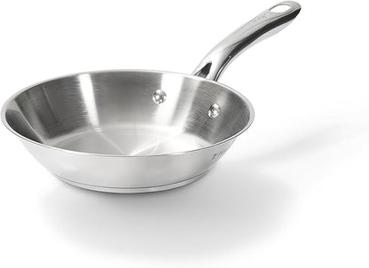 T-Fal Gourmet Stainless Steel Fry Pan 8.5 Inch Induction Compatible Skillet Pan, Fast and Even Heating, Oven Safe to 500F, Professional Grade Cookware for Home Chefs by T-falbrand