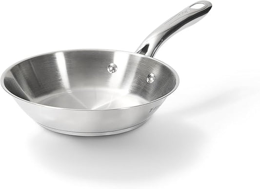 T-Fal Gourmet Stainless Steel Fry Pan 8.5 Inch Induction Compatible Skillet Pan, Fast and Even Heating, Oven Safe to 500F, Professional Grade Cookware for Home Chefs by T-falbrand