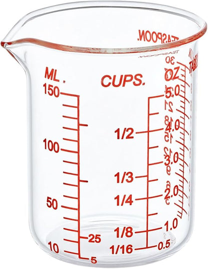 High Borosilicate Glass Measuring Cup-V-Shaped Spout，Glass Measuring Beaker for Kitchen or Restaurant, Easy to Read, 150 ML (5 Oz)-Single by AckersBORO33