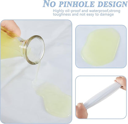 Hercicy 3 Pcs Heavy Duty Waterproof Aprons 47" PVC Vinyl Aprons Transparent Plastic Oil Proof Apron for Dishwashing Cleaning