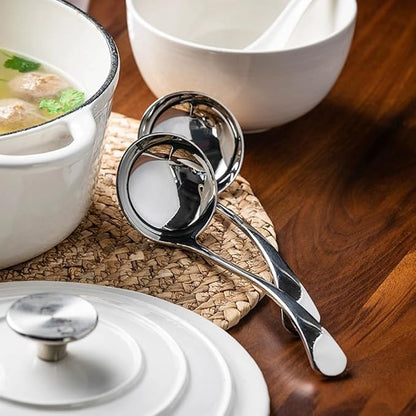 Small ladle,Gravy Ladle,Soup Sauce 18/10 Stainless Steel 7.9‘’ Ladle (2 Pack,Silver). - Image 5