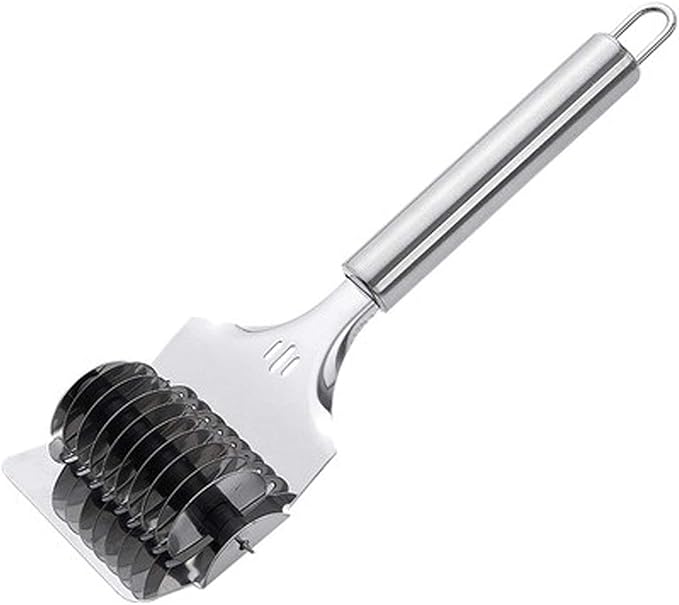 Pasta Noodle Cutter,High Grade Stainless Steel Pasta Spaghetti Maker Noodle Lattice Roller,Dough Cutter Mincer Kitchen Cooking Tools