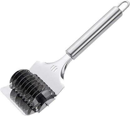 Pasta Noodle Cutter,High Grade Stainless Steel Pasta Spaghetti Maker Noodle Lattice Roller,Dough Cutter Mincer Kitchen Cooking Tools