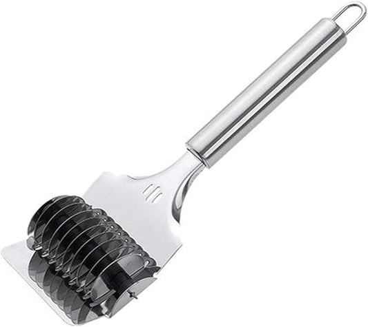 Pasta Noodle Cutter,High Grade Stainless Steel Pasta Spaghetti Maker Noodle Lattice Roller,Dough Cutter Mincer Kitchen Cooking Tools
