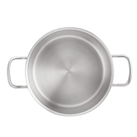 Amazon Basics 12 Quarts Stainless Steel Aluminum-Clad Stock Pot with Cover, Induction Compatible, Dishwasher Safe, Oven Safe, Even Heating, Soup and Pasta Pot - Image 4