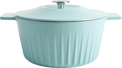 Martha Stewart Eastholm 5 QT Enameled Cast Iron Dutch Oven, Martha Blue