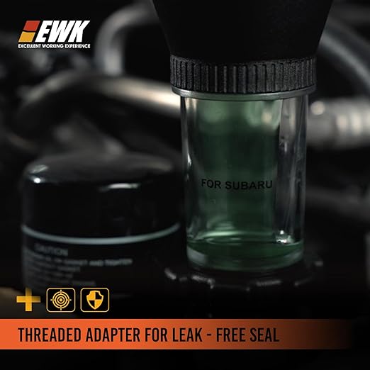 EWK Threaded Engine Oil Funnel for Subaru, No-Spill, Hands-Free Oil Change Funnel with Secure Adapter & Fast Fill Design