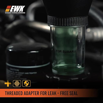 EWK Threaded Engine Oil Funnel for Subaru, No-Spill, Hands-Free Oil Change Funnel with Secure Adapter & Fast Fill Design