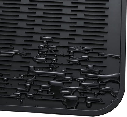 MicoYang Silicone Dish Drying Mat for Multiple Usage,Easy clean,Eco-friendly,Heat-resistant Silicone Mat for Kitchen Counter or Sink,Refrigerator or Drawer Liner Black 4XL 32 inches x 18 inches - Image 9