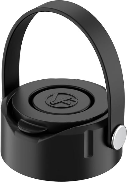 WaterLink MagSafe Compatible Lid for YETI Rambler Chug Cap, AirTag Holder, Magnetic Phone Stand (Black, with Handle)