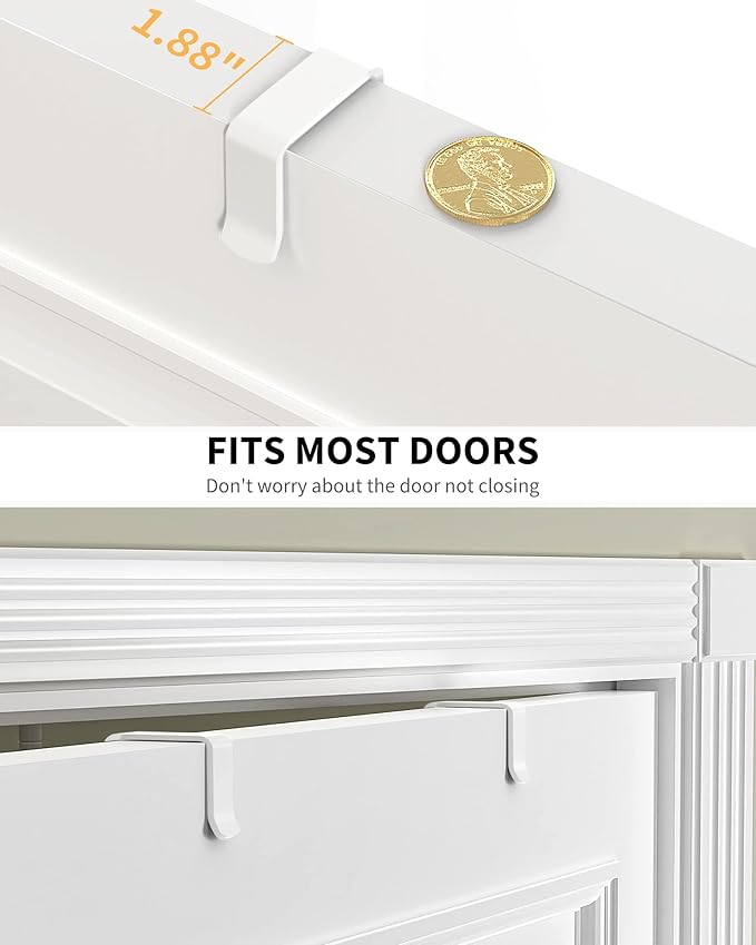 Moforoco White Narrow 9-Tier Over The Door Pantry Organizer, Pantry Organization and Storage, Metal Hanging Basket Wall Spice Rack Seasoning Shelves, 12.2" - Image 3
