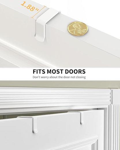 Moforoco White Narrow 9-Tier Over The Door Pantry Organizer, Pantry Organization and Storage, Metal Hanging Basket Wall Spice Rack Seasoning Shelves, 12.2" - Image 3