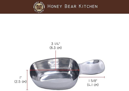Honey Bear Kitchen Measuring Cup, Polished Stainless Steel (2, Canister Scoop 1/3 Cup 80 ml) - Image 2