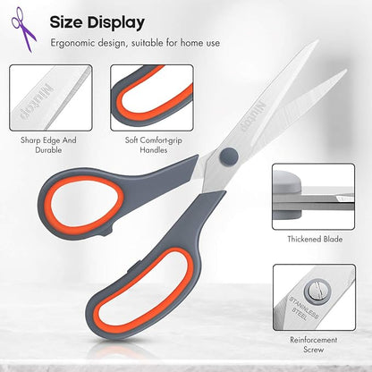 Scissors Bulk Set of 25-Pack, Niutop 8" Multipurpose Sharp Sewing Craft Shears Fabric Scissors for Office Home High/Middle School Student Office Teacher Supplies, Comfort-Grip Right/Left Handles - Image 4