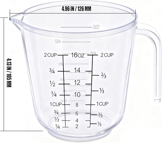 DOTINGHUX Measuring Cup, 2 Cup, Clear - Image 2